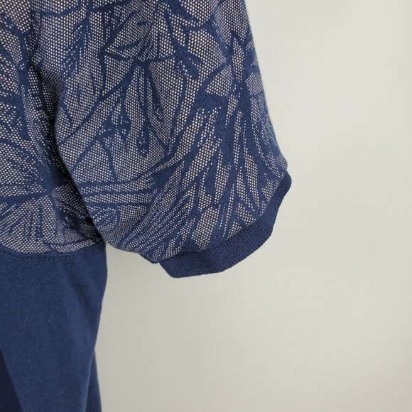 Colours By Alexander Julian 1/4 Button Polo Shirt Mens XL Blue Floral Design - Picture 4 of 7